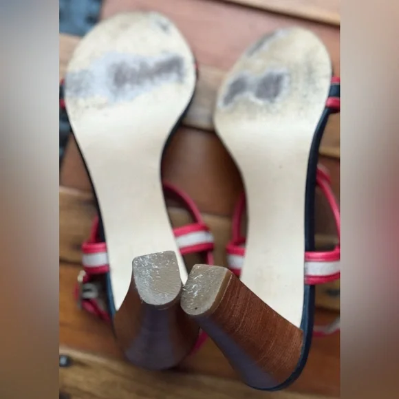 Talbots Women's Red and Navy Sandals - Picture 6 of 8